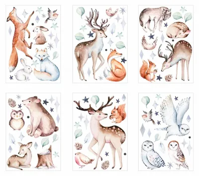 Image de Décorations pour fenêtres sur le thème des animaux d'hiver - Autocollants en PVC adhésifs pour la chambre d'enfant