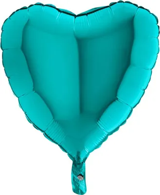 Produktbild von 18"/Ø46cm Herz Folienballon Uni | Tiffany /Türkis