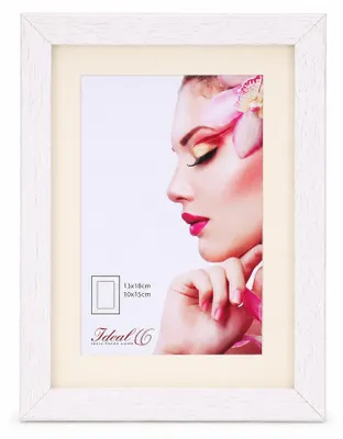 Produktbild von 3D Objektrahmen Holz Bilderrahmen Wanddeko Collage Poster Shirt Trikot Rahmen HR - Farbe: Weiß | Format: 13x18