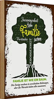 Produktbild von Holzschild Spruch Familie ist wie ein Baum 20x30cm