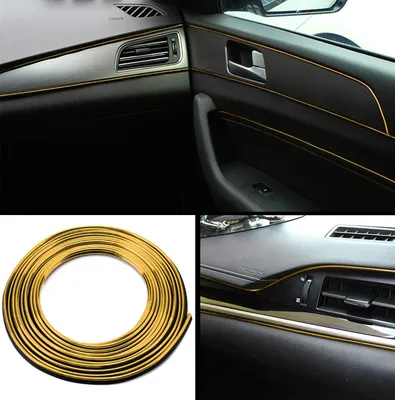 Produktbild von Metallic Gold / 5m Rolle Auto Innenraum Dekorleisten Zierleisten Leisten