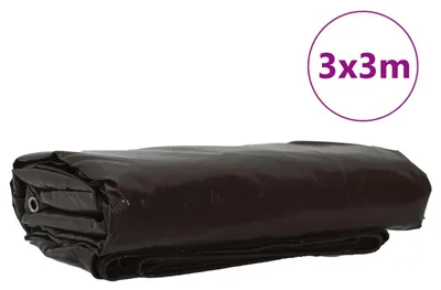 Image de vidaXL Bâche 650g / m² Marron 3 x 3 m Canvas avec revêtement PVC