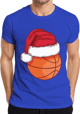 Produktbild von Basketball Weihnachtsmütze - Weihnachten Weihnachtsgeschenk Christmas Herren T-Shirt, Blau, XXL