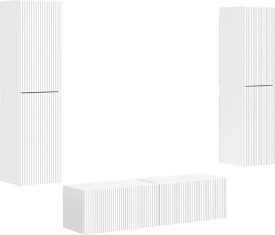 Produktbild von vidaXL TV-Schrankset 6 pcs Weiß Holzwerkstoff
