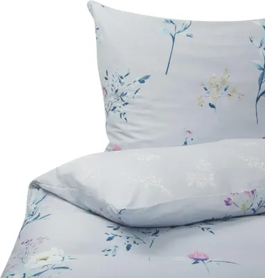 Zdjęcie produktu dla BELIANI Komplet pościeli poszewki na kołdrę i poduszkę błękitny bawełna w kwiatki 200 x 220 cm sypialnia