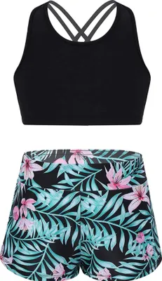 Produktbild von Kinder Mädchen Tankini Set Gr. 170-176 Cm Tank Top + Shorts Zweiteiler Badeanzug Bademode  Beachwear Sport