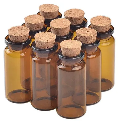 Obrázek produktu pro Miniaturní skleněné lahvičky Jarvials, barva: hnědá, objem: 2 ml - 50 ml, vhodné pro různé účely
