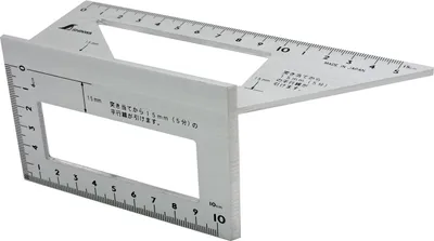 Produktbild von Shinwa 12566 3-D-Anschlag-Gehrungswinkel 45°/90° by FAMEX (32722) Anschlagwinkel Winkelmesser - aus Aluminium