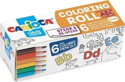 Zdjęcie produktu dla Mini kredki CARIOCA 6 sztuk z rolką kredek do kolorowania, litery