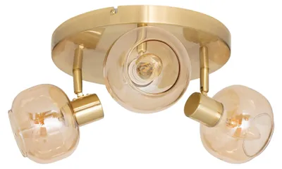 Produktbild von Deckenlampe PILLA, Gold mit 3 Glasschirmen