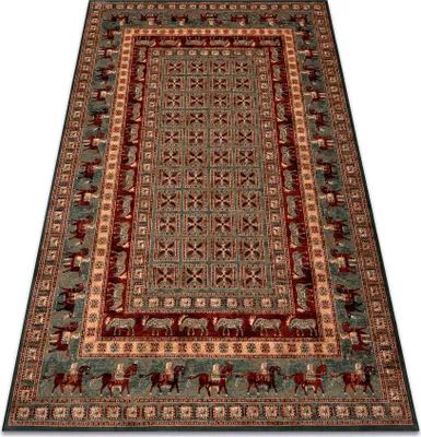 Zdjęcie produktu dla Dywan wełniany KASHQAI 4301 401 orientalny, ramka  / terakota zielony 200x300 cm