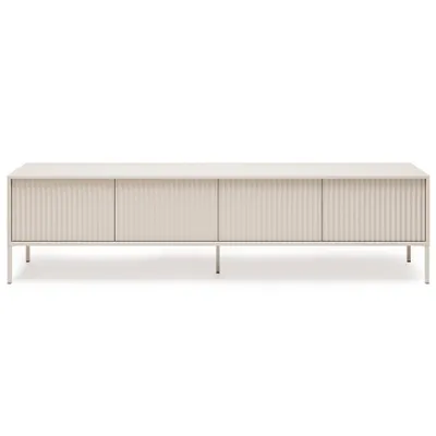 Produktbild von BEAUTYSOFA | TV-Schrank NOTO 200 cm Kaschmir, Fernseherschrank mit 4 Türen, offene Ablage und geriffelten Fronten, Push-to-Open-System