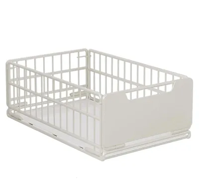 Produktbild von Ausziehbarer Küchenschrank Organizer - Schiebbare Korbablage 25 cm - Schwerlast Regal - Stahl - Vorratskammer - Unterschrank Spüle
