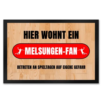 Produktbild von Hier wohnt ein Melsungen-Fan Fußmatte XXL in 50x75 cm mit Turnhallenboden Motiv