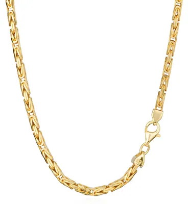 Produktbild von Halskette 55cm Königskette 925 Silber Gelbgold vergoldet 8 fach dia. 3,1mm breit