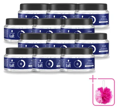 Image de 12 gels coiffants Taft Men Power Titane, tenue forte, 250 ml, pack économique, 12 pièces