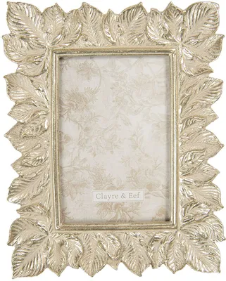 Produktbild von Clayre & Eef Bilderrahmen 2F0769, silberfarben, 10x15 cm, Polyresin mit Blattornamenten