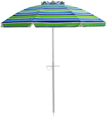 Produktbild von GOPLUS 2M Aluminium Sonnenschirm, Gartenschirm mit Knickmechanismus, 200 cm Strandschirm, für Balkon & Terrasse