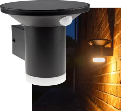 Immagine prodotto di Applique solare a LED 'SWL-AS500' IP44, bianco caldo 3000K, sensore PIR