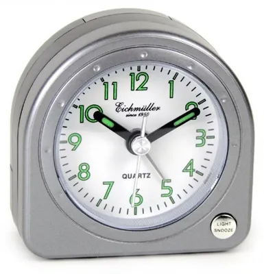 Produktbild von Reisewecker analog Licht Snooze silbern 19067