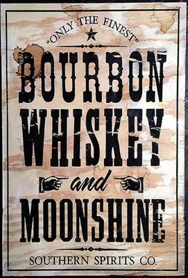 Produktbild von vianmo Holzschild 30x20 cm Bourbon Whiskey only thr finest