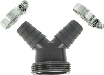 Produktbild von tecuro Doppel Geräteanschlusstülle 1 1/2 Zoll AG x Tüllen 20-24 mm für Küchen- Spülensiphon, REZYKLAT