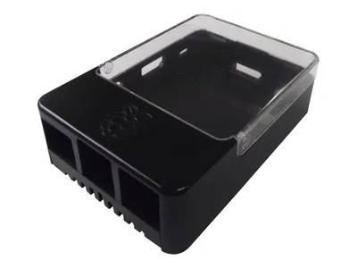 Produktbild von Multicomp Raspberry Pi Style Enclosure - Hülle - Polycarbonat, ABS-Kunststoff - klar, Glanzschwarz - für Raspberry Pi 2 Model B, 3 Model B