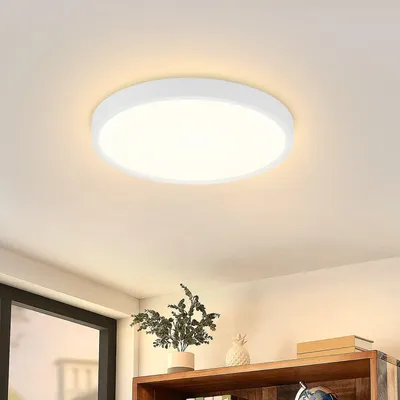 Image de Plafonnier LED ZMH blanc, plat, 15 W, 3000 K (blanc chaud), 18 cm, petit éclairage de plafond pour la cuisine et le couloir