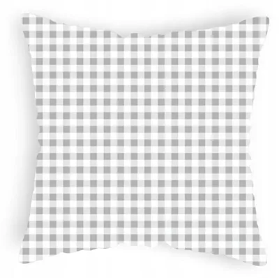 Produktbild von Designpremium Kissenbezug Baumwolle Kariert Grau Weiß 40x40 cm