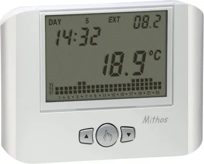 Immagine prodotto di VEMER VE328100 MITHOS – Termostato da parete con programmazione settimanale, alimentato a batteria