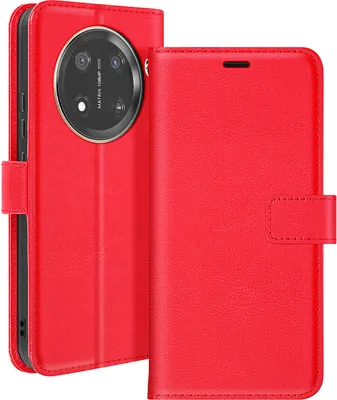 Image de Mayaxess, Honor Magic 7 Lite Etui portefeuille fonction support avec dragonne, rouge