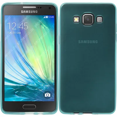 Produktbild von PhoneNatic Case kompatibel mit Samsung Galaxy A5 (A500) - türkis Silikon Hülle transparent + 2 Schutzfolien