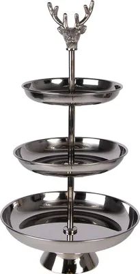 Immagine prodotto di Etagere a 3 strati Clayre & Eef Ø 26x48 cm Alluminio color argento