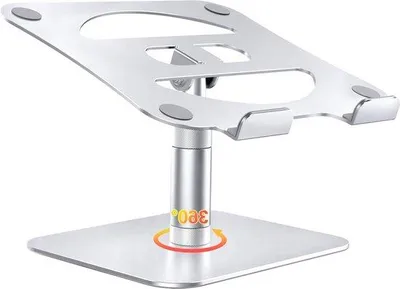 Obrázek produktu pro Ergonomický teleskopický hliníkový stojan na notebook s nastavitelnou výškou, otočný o 360 stupňů, pro notebooky 10–17,3 palců