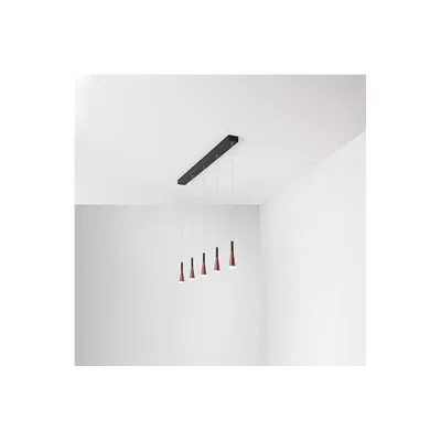 Immagine prodotto di Lampadario CONE a sospensione orizzontale Oro-rosa Nero 5x7W 3000K Perenz