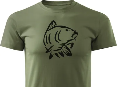 Produktbild von HUNT-G61 T-shirt für Angler Herren aus Baumwolle - Grün, Karpfen - XXL