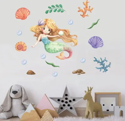 Produktbild von Wandaufkleber Meerjungfrau für Kinderzimmer KP34637