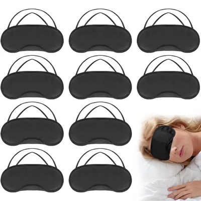 Produktbild von Set mit 10 Schlafmasken für Seitenschläfer, weiche und atmungsaktive Schlafmasken für Männer und Frauen, lichtundurchlässige Augenmasken mit verstellbarem Riemen für Männer, Frauen und Kinder
