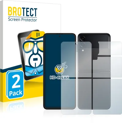 Produktbild von 2x Für Samsung Galaxy Z Flip 3 5G (Display+Rückseite) Schutzfolie BROTECT Displayschutz Display Schutz Folie Klar Transparent