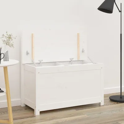 Produktbild von The Living Store Sitzbank Weiß 80x41x77 cm Massivholz Kiefer