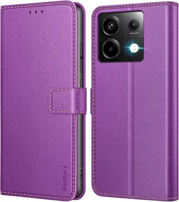 Produktbild von Xiaomi Redmi Note 13 Pro 5G Handyhülle Violett Leder Klapphülle mit Kartenschlitzen