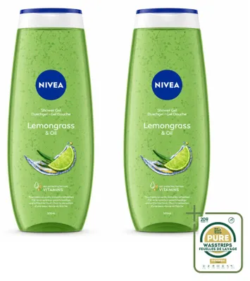 Obrázek produktu pro 2 kusy sprchového gelu NIVEA Lemongrass & Oil Care, objem 500 ml, balení