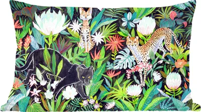 Produktbild von MuchoWow® Zierkissen Sofakissen Wohnzimmer Dekokissen 60x40 cm Dschungel - Pflanzen - Tiere - Kopfkissen - Polster mit Foto