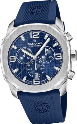 Produktbild von Candino Kautschuk Herren Uhr Chronograph Sport Armbanduhr blau Sport D2UC4774/4