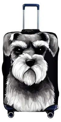 Produktbild von Reisegepäckhülle, kratzfest, elastisch, dick, Gepäckschutz, waschbar, Schnauzer-Kofferhülle, passend für 45,7 - 81,3 cm Gepäck, Schwarz, M