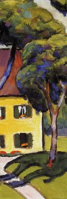 Zdjęcie produktu dla August Macke art print picture - Staudacherhaus Am Tegernsee, 1910 (158 x 53 cm)