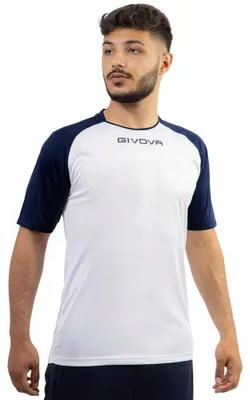 Immagine prodotto di Givova - Maglietta "Capo" da uomo, codice PP9658 (L) (Bianco/Blu navy scuro)