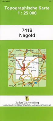 Obrázok produktu pre Topografická mapa Bádenska-Württemberska Nagold