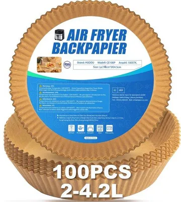 Image de Papier sulfurisé rond de 16 cm pour friteuse à air chaud et four