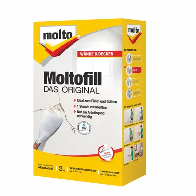 Obrázok produktu pre Molto Das Original, Biela, Základ, 2 kg, Prášok, Špachtľa, dokončovacie práce